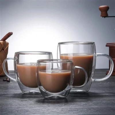 كوب زجاجي مزدوج الجدار